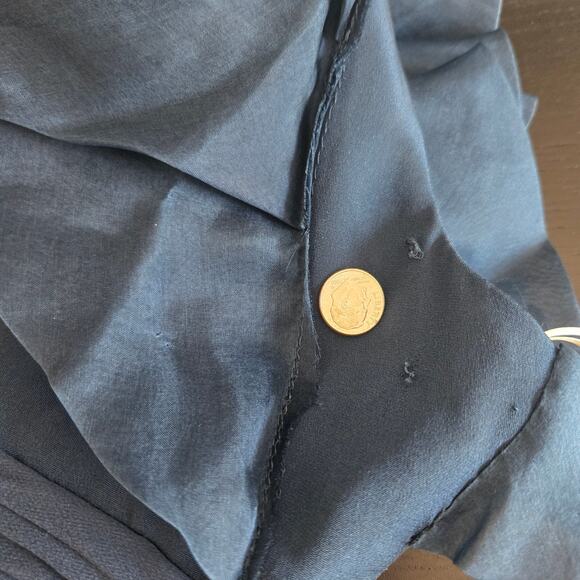 Marchesa Notte Silk Cocktail Dress Teal Flutter Sleeves Gathered Women 6 - Picture 12 of 12